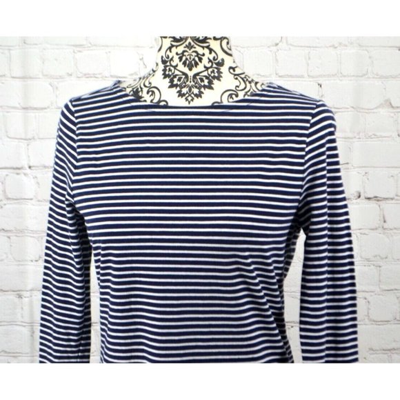 VINEYARD VINES Women's‎ Boat Neck Cotton Blend Dress SIZE XS Navy White Striped - Picture 2 of 5